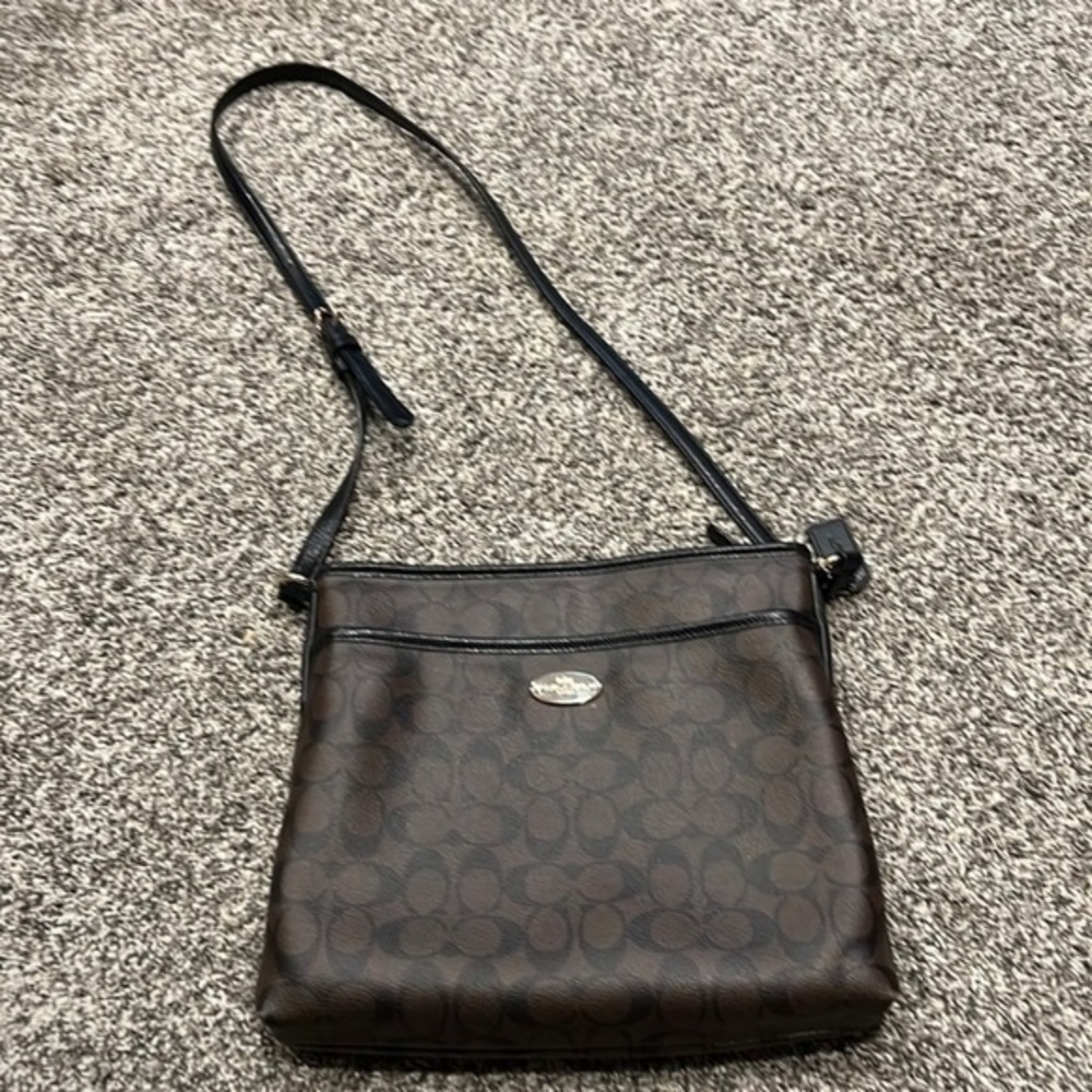 Coach Signature Crossbody Bag Black & Brown (F34938) - Picture 3 of 14